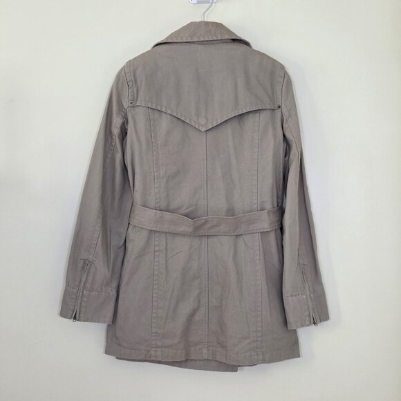 Zara Trench Coat Women M Beige Twill Pockets Belt Buttons Removable Liner Preppy - Picture 2 of 16